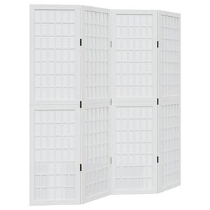 vidaXL Kamerscherm met 4 panelen massief paulowniahout wit