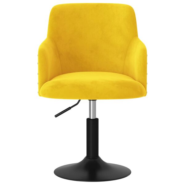 vidaXL Eetkamerstoel draaibaar fluweel mosterdgeel