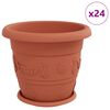 vidaXL Plantenpotten 24 st Baksteenrood &Oslash; 34 x 28 cm Kunststof