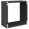 vidaXL Wandschappen kubus 4 st 30x15x30 cm grijs
