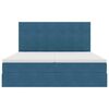 vidaXL Opslag bed met matras Donkerblauw 200 x 200 cm Fluweel
