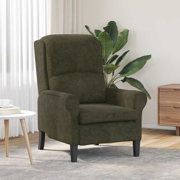 vidaXL Fauteuil Leger groen 76 x 94 x 102 cm Nep Leer