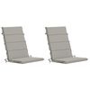 vidaXL Kussen voor stoel met hoge rug GEMERT 2 st 100% Polyester Grijs