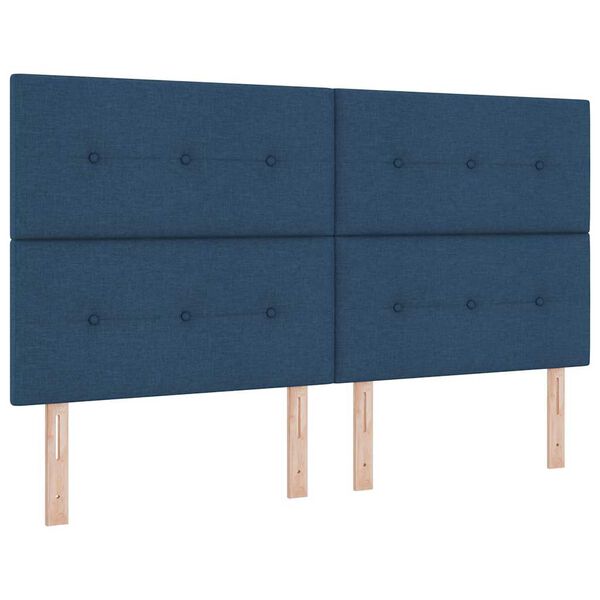 vidaXL Boxspringbed met matras met hoofdeinde Blauw 180 x 200 cm Stof