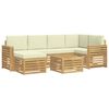 vidaXL Buiten bankenset 7 pcs Wit en cr&egrave;mekleurig Polyester