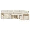 vidaXL Tuinbank met kussens en voetensteun L-vormig poly rattan beige