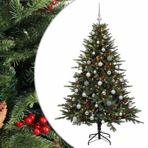 vidaXL Kunstkerstboom met kerstbal 120 cm 150 LED's Warmwit