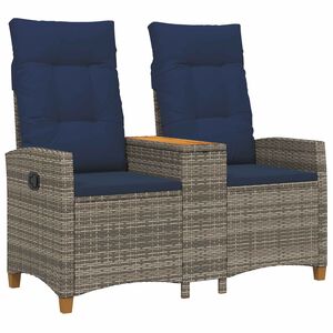 vidaXL Ligbank met tafel 2 -Seater 126 x 65 x 112 cm poly rattan