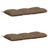 vidaXL Bank Kussens VIANEN 2 st 100% Polyester Taupe 110 x 50 x 12 cm