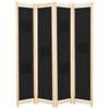 vidaXL Kamerscherm met 4 panelen 160x170x4 cm stof zwart