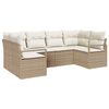vidaXL Tuinbankenset 6 st Beige en Wit poly rattan