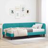 vidaXL Hoekbedframe met matras Turquoise 90 x 200 cm Fluweel