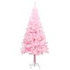 vidaXL Kunstkerstboom met verlichting en kerstballen 150 cm PVC roze