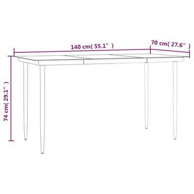 vidaXL 5-delige Tuinset poly rattan