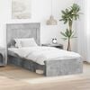 vidaXL Bedframe met hoofdeinde Beton 90 x 200 cm Massief grenenhout