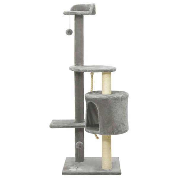 vidaXL Kattenmeubel met sisal krabpalen 120 cm grijs