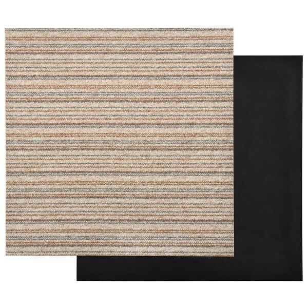 vidaXL Tapijttegels 20 st 5 m&sup2; 50x50 cm gestreept beige