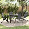 vidaXL Tuin eettafelset 5 pcs Grijs Gepoedercoat staal