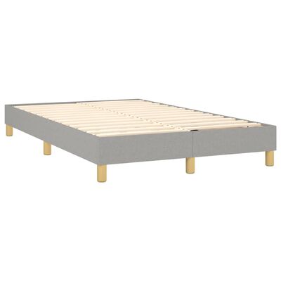 vidaXL Boxspring met matras stof lichtgrijs 120x200 cm