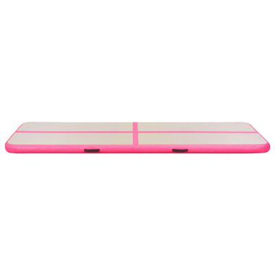 vidaXL Gymnastiekmat met pomp opblaasbaar 300x100x10 cm PVC roze