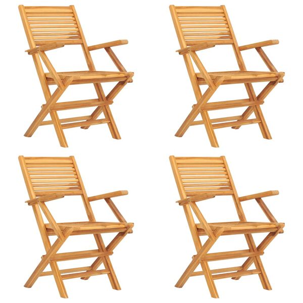 vidaXL 5-delige Tuinset massief teakhout