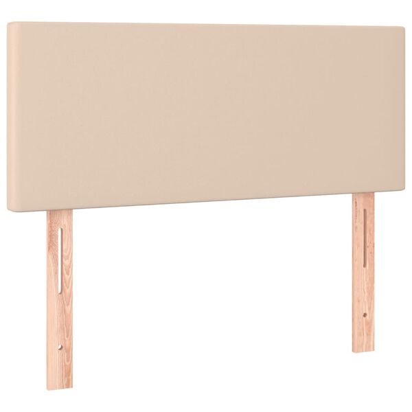 vidaXL Hoofdbord LED 90x5x78/88 cm kunstleer cappuccinokleurig