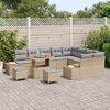 vidaXL Tuinbankenset 12 pcs Beige poly rattan