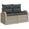 vidaXL Tuin Sofa Set met kussen 7 pcs Lichtgrijs poly rattan