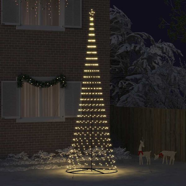 vidaXL LED Kerstboom met 555 LED met standaard Warmwit 500 cm Metaal