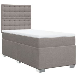vidaXL Boxspring met matras stof taupe 90x190 cm