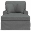 vidaXL Chaise Lounge met Rok Donkergrijs 91 x 157 x 91 cm Stof