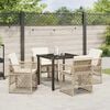 vidaXL Tuin eettafelset 5 pcs Beige poly rattan