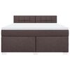 vidaXL Boxspring met matras stof donkerbruin 180x200 cm
