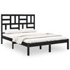 vidaXL Bedframe massief hout zwart 135x190 cm