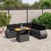vidaXL 7-delige Loungeset met kussens poly rattan zwart