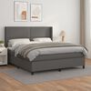 vidaXL Boxspring met matras kunstleer grijs 160x200 cm
