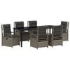 vidaXL Tuin eettafelset 7 st Grijs poly rattan