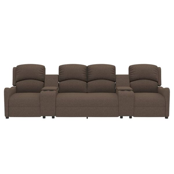 vidaXL Massagestoel 4-zits verstelbaar met bekerhouders stof taupe