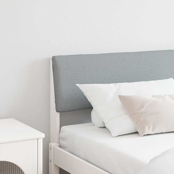 vidaXL Gestoffeerd hoofdbord Lichtgrijs 200 cm Massief grenenhout