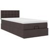 vidaXL Ottoman bed met matras 90x190cm stof donkerbruin