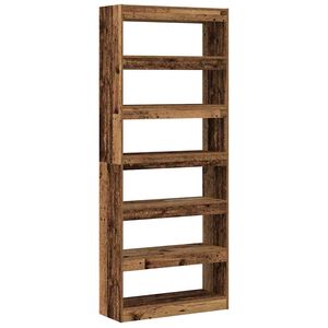 vidaXL Boekenkast 6-laags 80 x 30 x 198 cm Bewerkt hout Oudhout