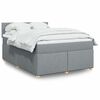 vidaXL Boxspring met matras stof lichtgrijs 160x200 cm