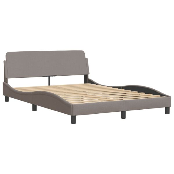 vidaXL Bed met matras "Hvar" stof taupe 140x200 cm
