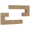 vidaXL Tv-meubelset Wandgemonteerd 10 pcs Artisan Eiken Bewerkt hout