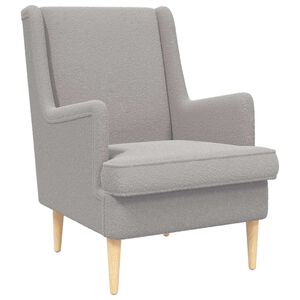 vidaXL Fauteuil Lichtgrijs Boucl&eacute;