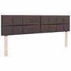 vidaXL Ottoman bed met matrassen en LED's 200x200cm stof donkerbruin