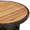vidaXL 5-delige Bistroset met kussens poly rattan zwart