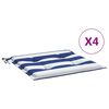 vidaXL Tuinstoelkussens 4 st gestreept 50x50x3 cm stof wit en blauw