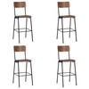 vidaXL Barstoelen 4 st massief multiplex staal