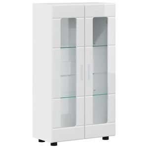 vidaXL Dressoir FLORIN Hoogglans wit 55,5 x 29 x 100 cm Bewerkt hout